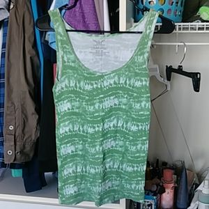 Green tie dye tank top